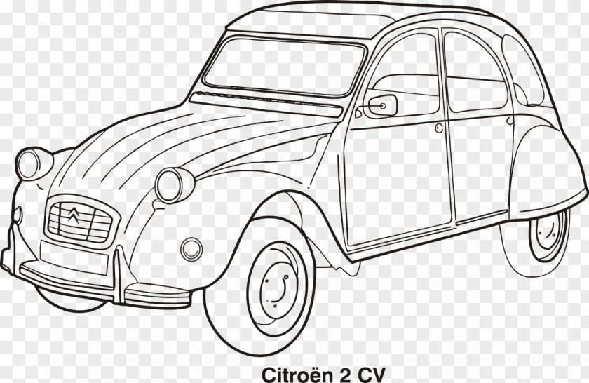 Citroen Citroën 2CV Classic Car Drawing PNG