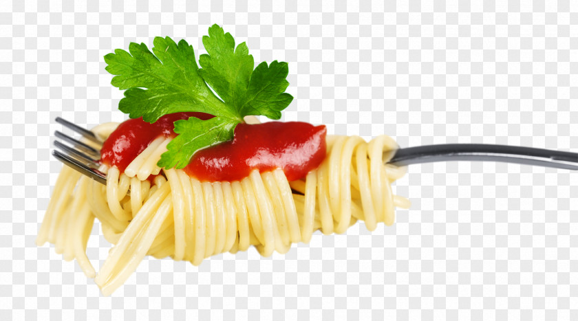 Fork Al Dente Spaghetti Vegetable Garnish PNG