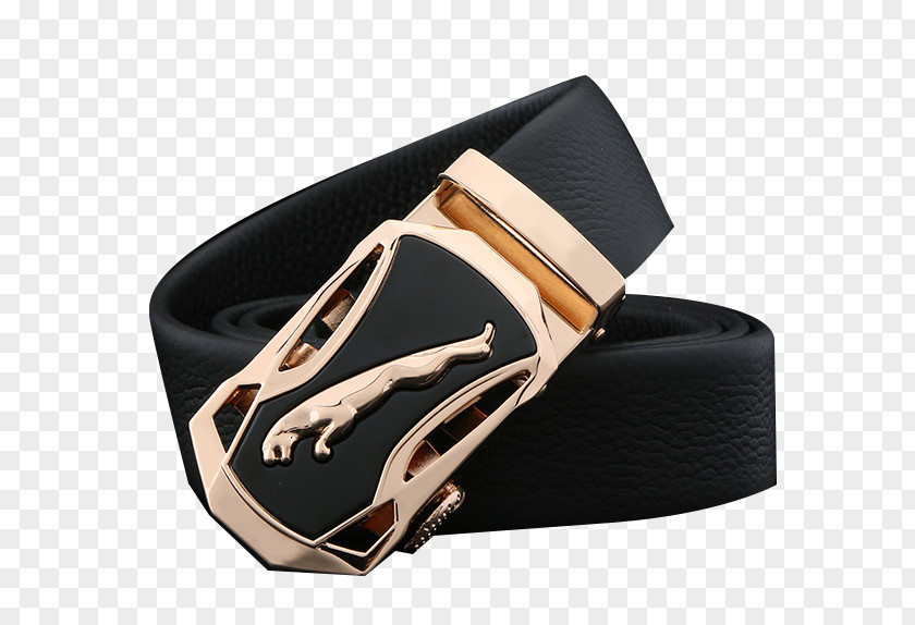 Jaguar Genuine Leather Belt Men's Automatic Buckle Shoe High-heeled Footwear Boot PNG