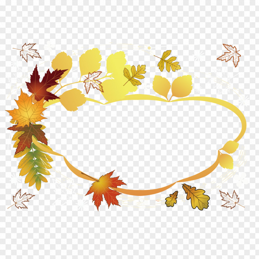 Maple Leaf Ring Vector Picture Frame Autumn PNG