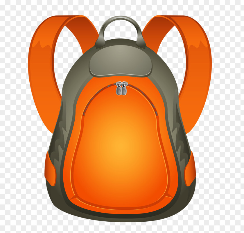 Orange Backpack Camping Icon PNG