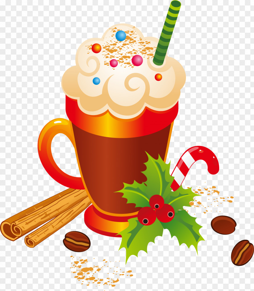 Small Fresh And Colorful Milk Tea Cocktail Eggnog Candy Cane Cinnamon Roll PNG