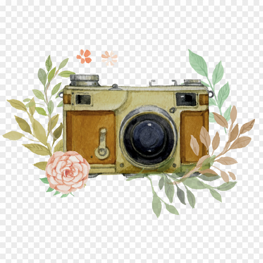 Vector Flower With Camera Wedding Invitation Photography PNG