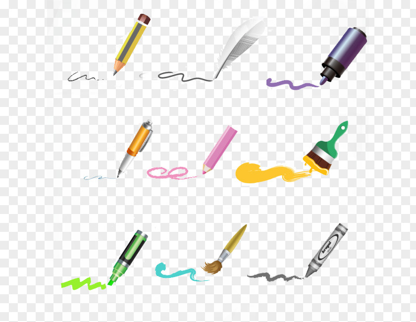 Hand-painted A Variety Of Pen Colored Pencil Drawing PNG