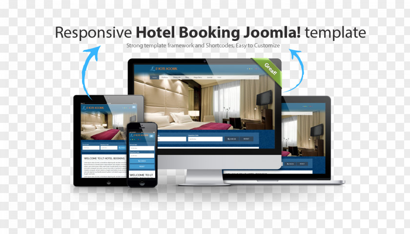 Hotel Responsive Web Design Template Online Reservations Joomla PNG