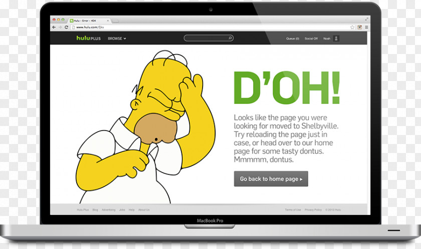 404 Error Homer Simpson D'oh! Image Television Blog PNG