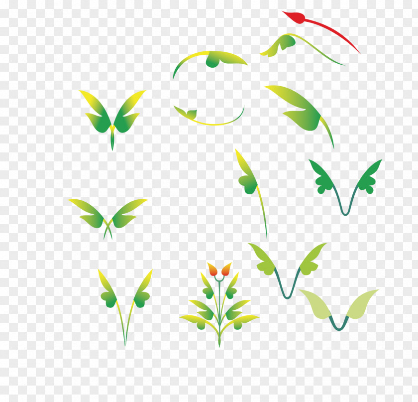 Green Foliage Clip Art Vector Graphics Image Motif Design PNG