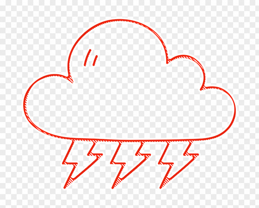 Love Line Art Cloud Icon Lightening Storm PNG