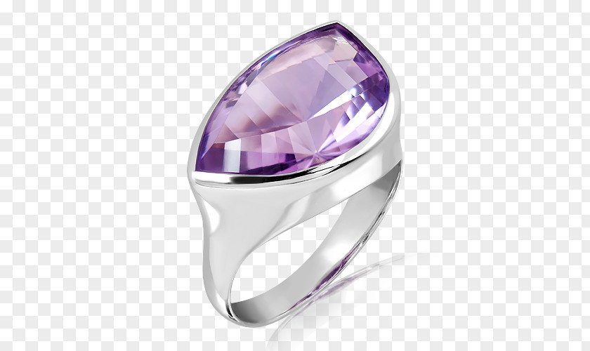 Silver Ring Amethyst Purple Body Jewellery PNG