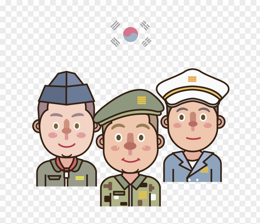 Smiling Soldier Troop Illustration PNG