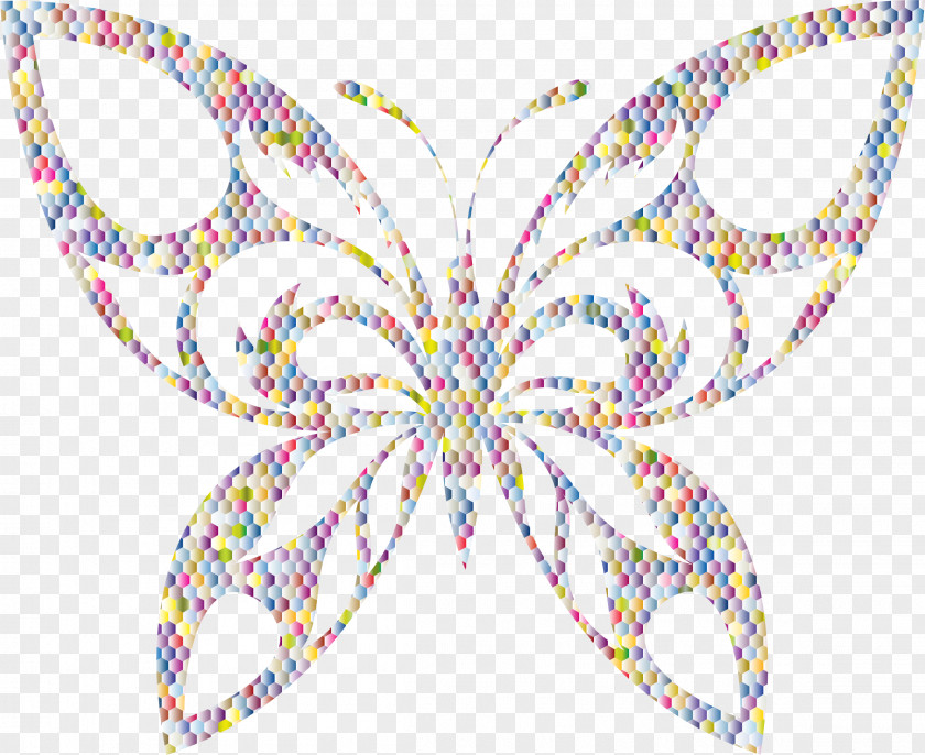 Hexagonal Butterfly Drawing Clip Art PNG