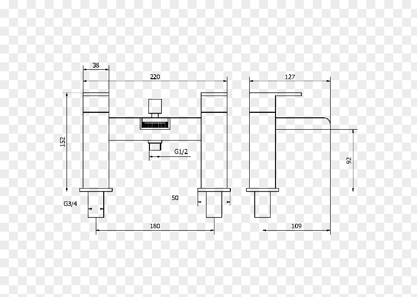 Gold Shower Floor Plan Technical Drawing PNG