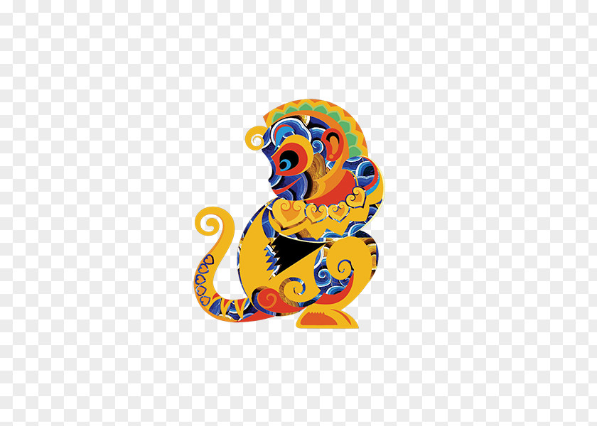 Monkey Cartoon Creative Chinese New Year PNG