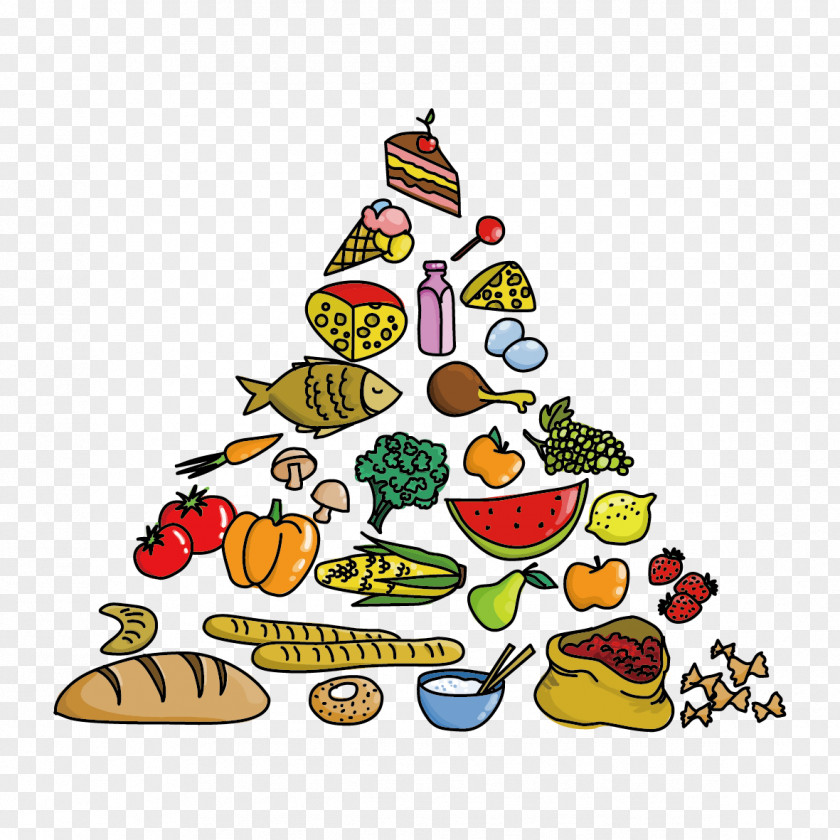 Vector Fruits And Vegetables Food Pyramid Clip Art PNG