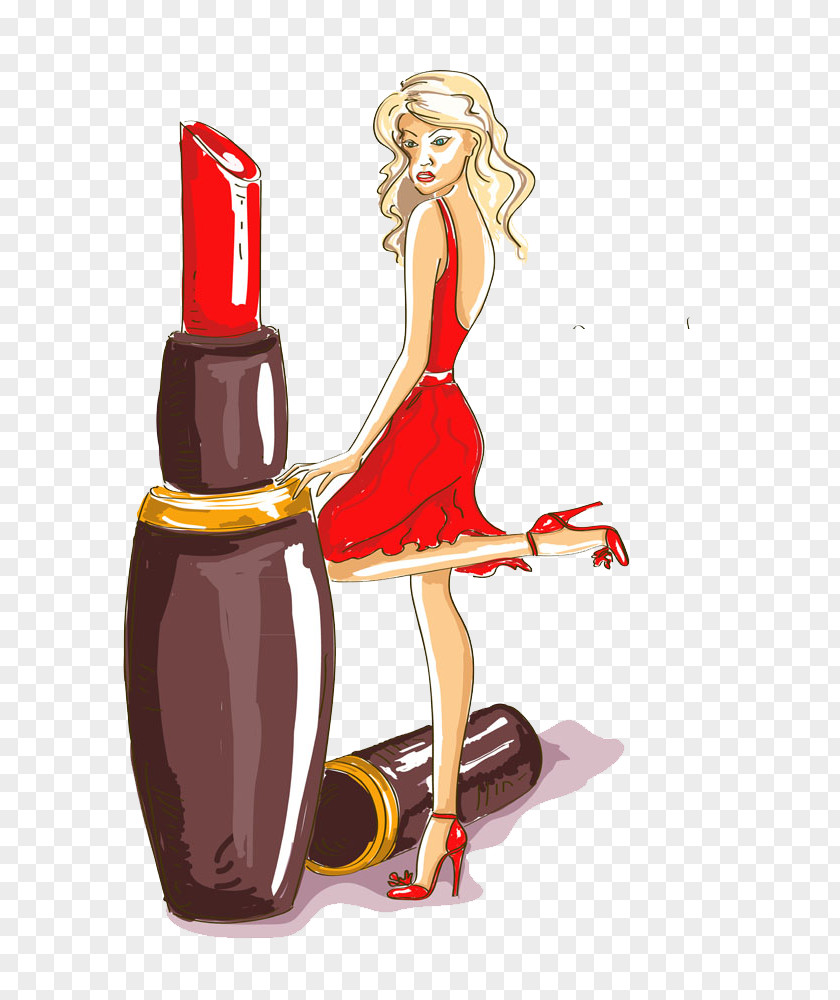 Woman With Lipstick Cosmetics Make-up Poster PNG