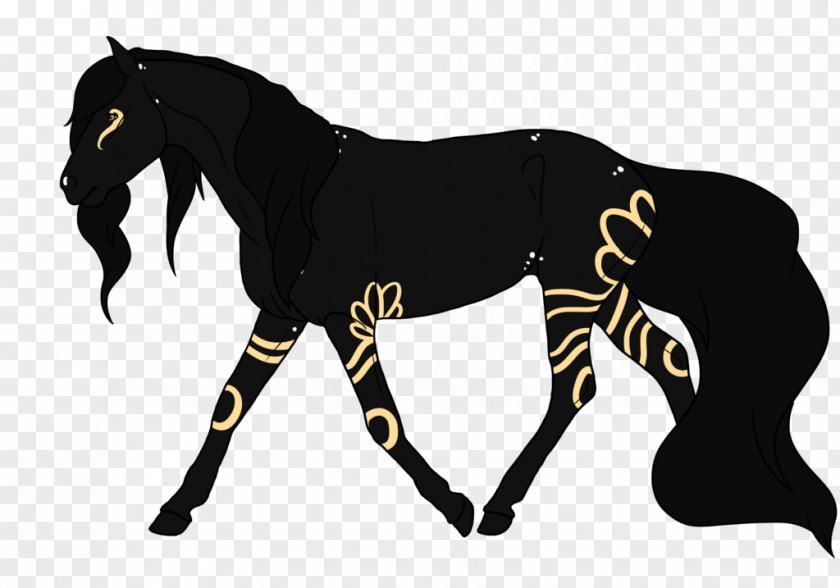 Gilded Art Words Mustang Pony Silhouette PNG