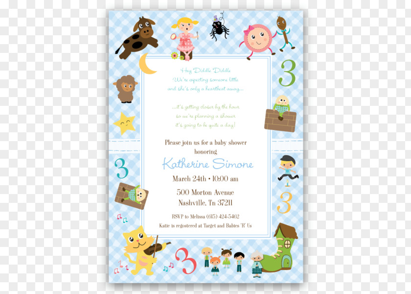 Rhyme Card Wedding Invitation Mother Goose Nursery Party Birthday PNG