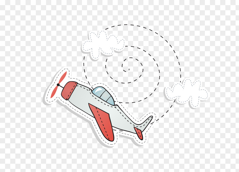 Aircraft Cloud Line Airplane Cartoon PNG