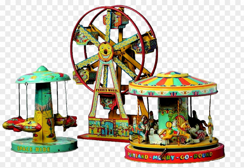 Toy Carousel Tin Roll-O-Plane Fair PNG