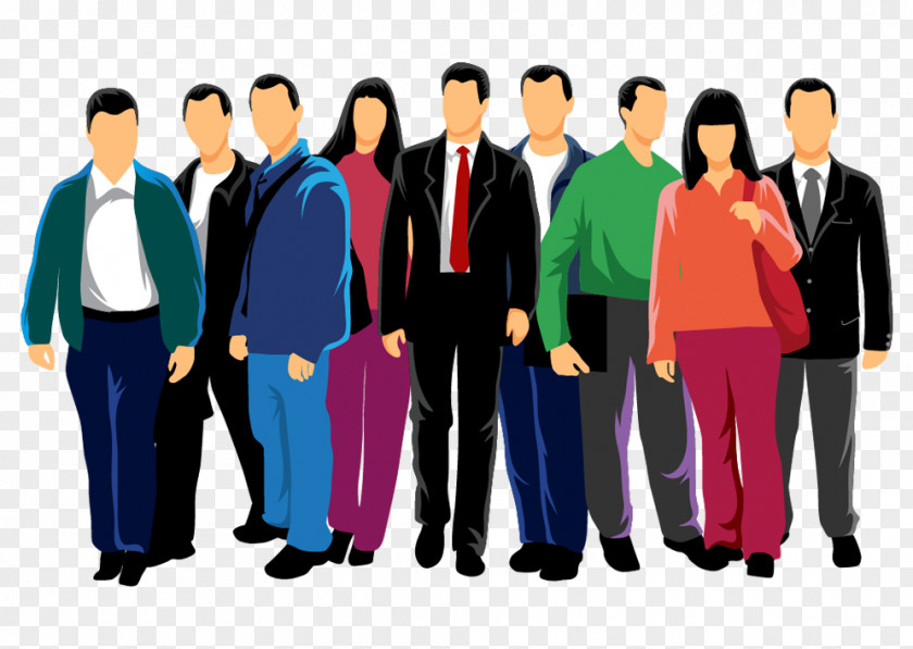 Vector Cartoon Characters Contour Euclidean People Crowd PNG