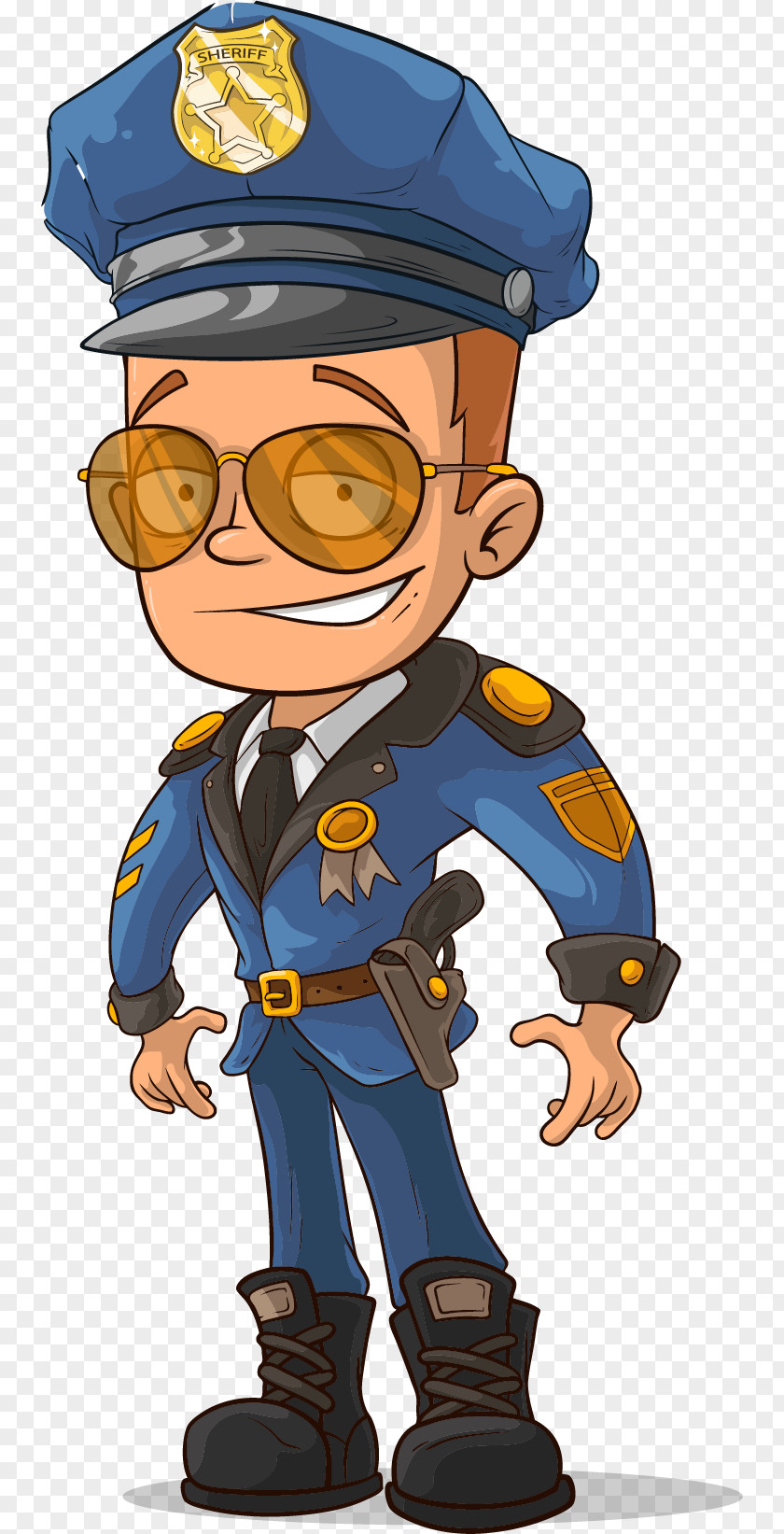 Vector Hand-painted Police Cartoon Royalty-free Stock Illustration PNG