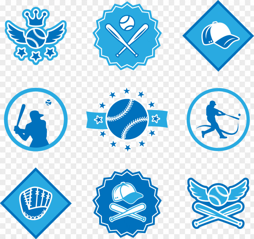 Vector Painted Blue Baseball Icon MLB Logo PNG