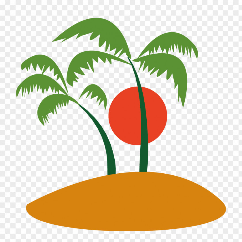 Vector Trees And Sun Ilha Do Coqueiro Coconut Tree Clip Art PNG