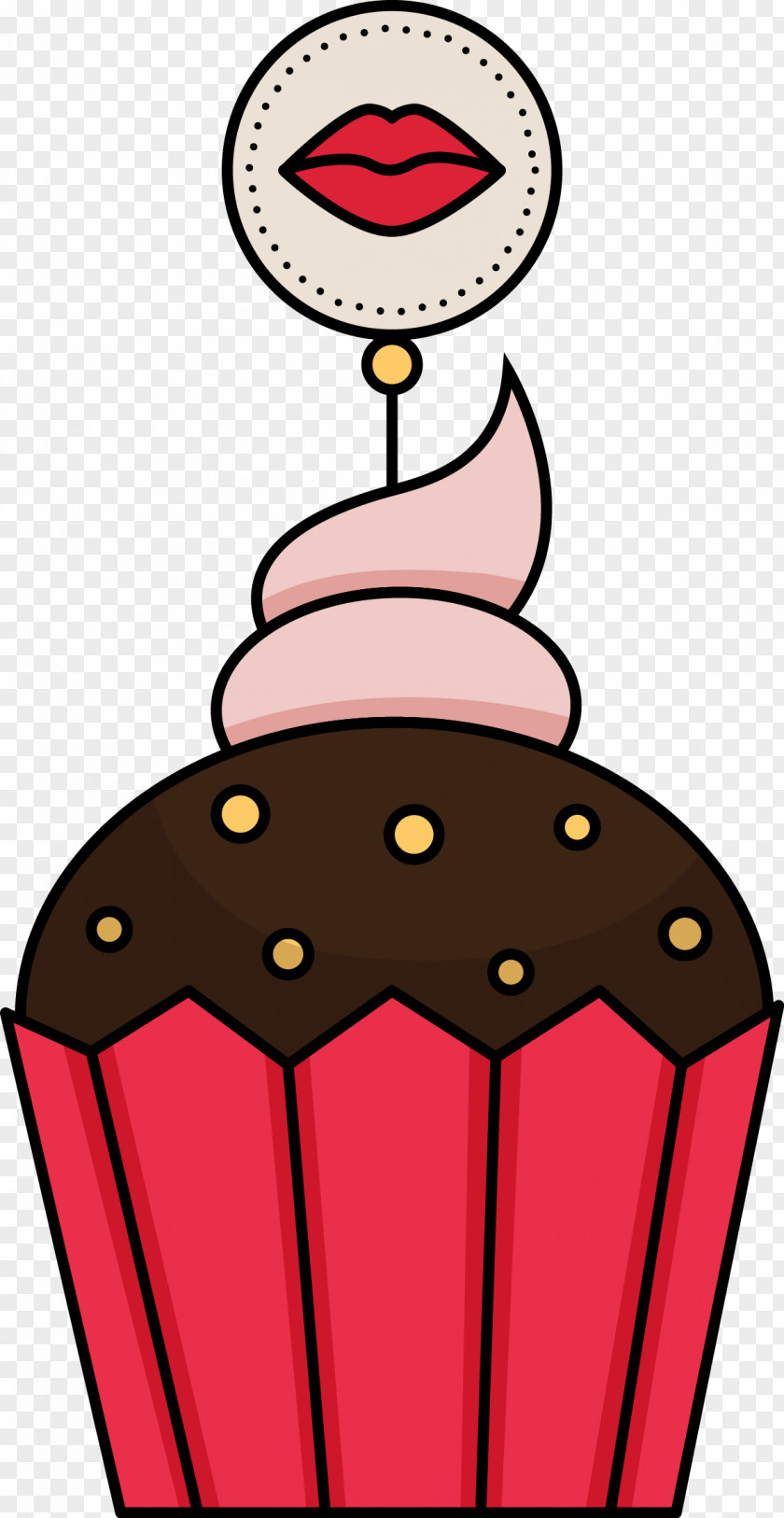 Mixtures Stamp Cute Cupcakes Food Digital Drawing PNG