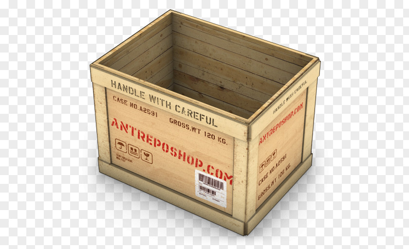 Wooden Desktop Box Shipping Container PNG