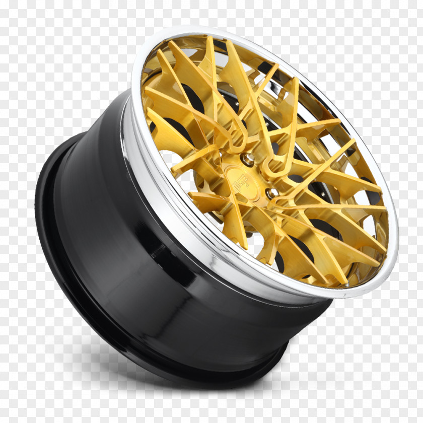 Brushed Gold Custom Wheel Tire Balance Rim PNG