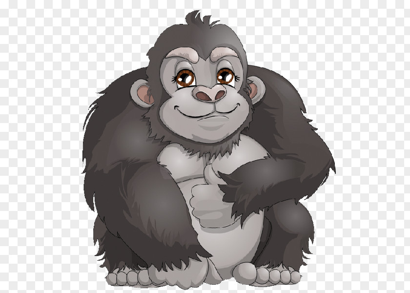 Gorilla Western Ape Chimpanzee Cartoon Clip Art PNG