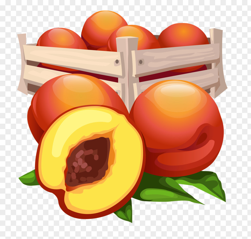 Hand-painted Peach Vegetable Fruit Box PNG