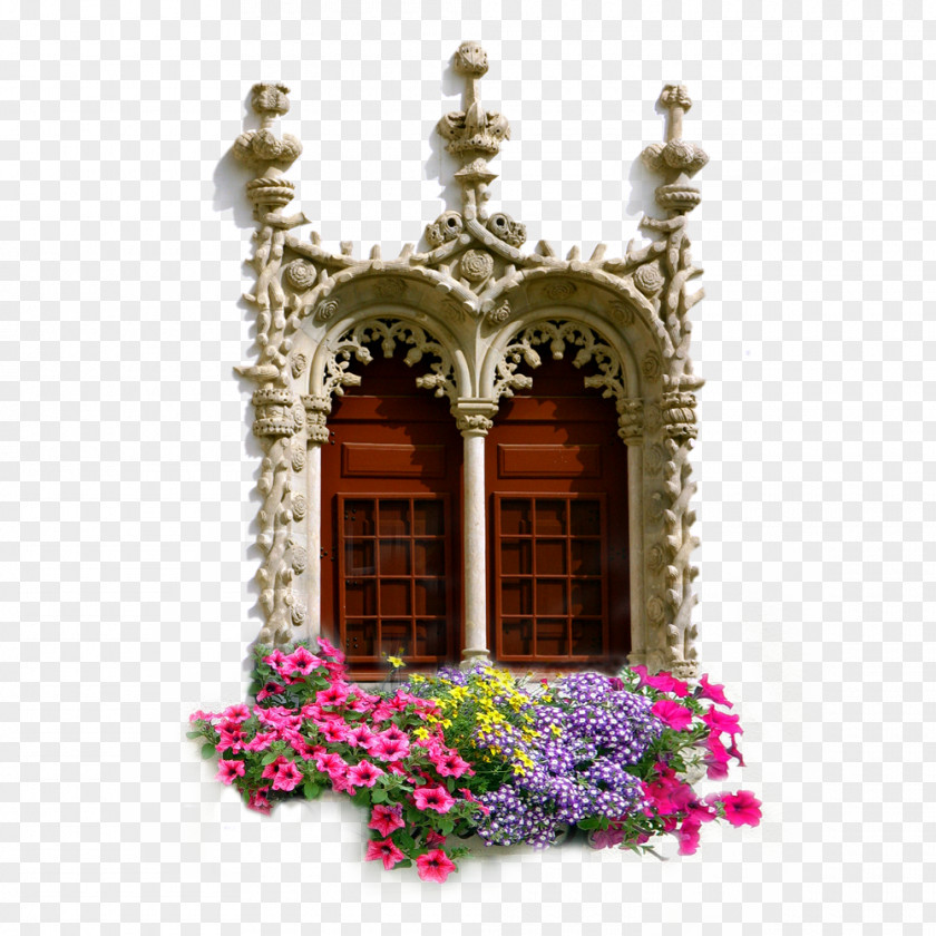 Real Estate Window Landscape Flowers Material Pena Palace Of Sintra Queluz Stock Photography PNG