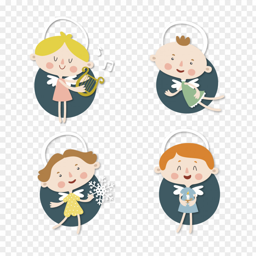 Cartoon Angel Sticker Vector Material Drawing PNG