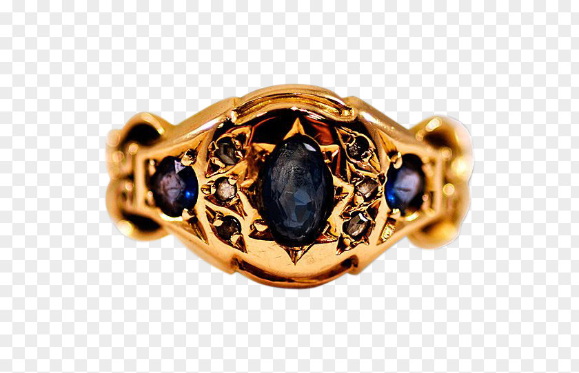 Sapphire Sovereign Ring Gold Diamond PNG