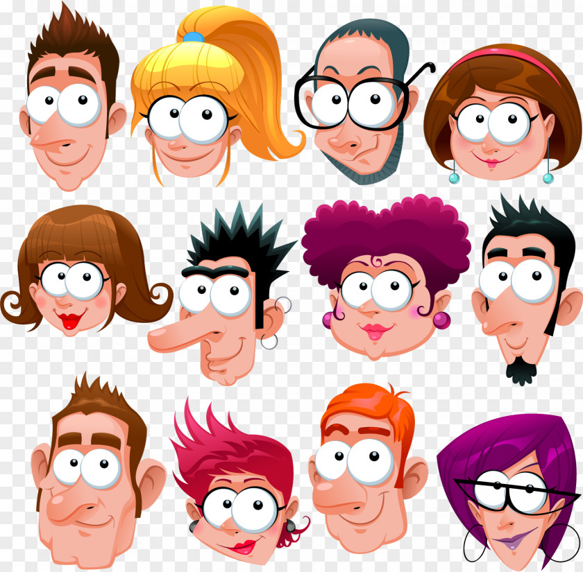 Vector Middle-aged Men And Women Cartoon Royalty-free Character Illustration PNG