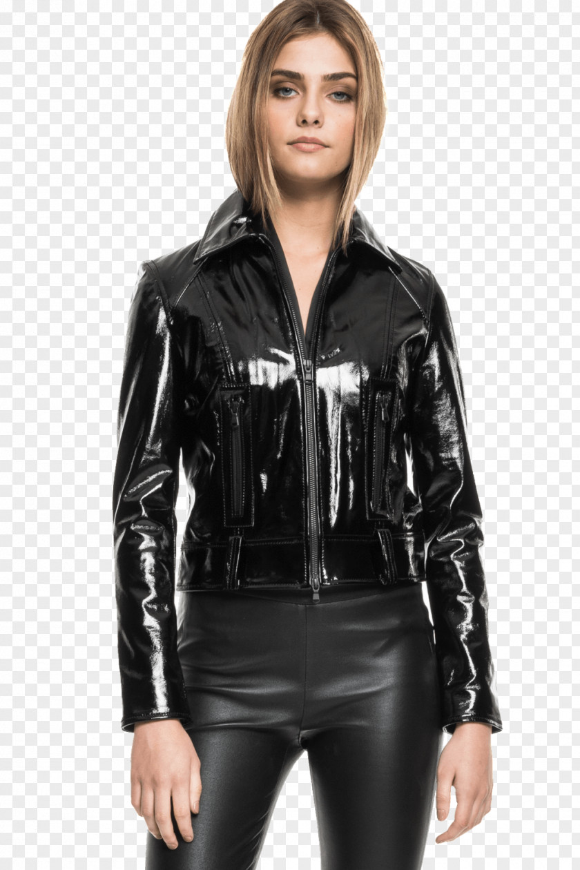Jacket Leather Patent Coat PNG