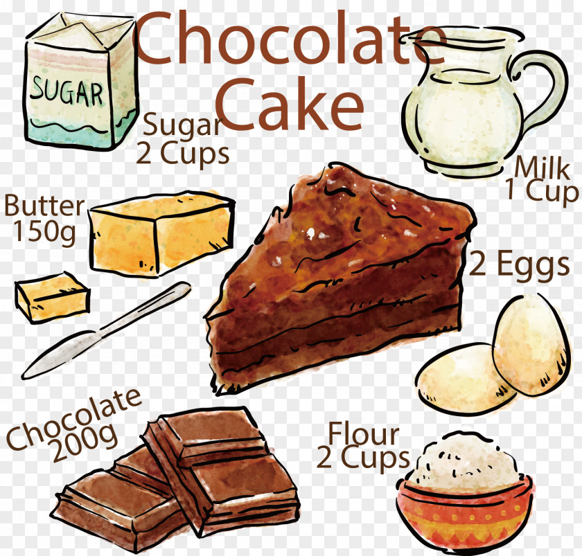 Painted Chocolate Cake Recipe Vector Material Birthday Red Velvet PNG