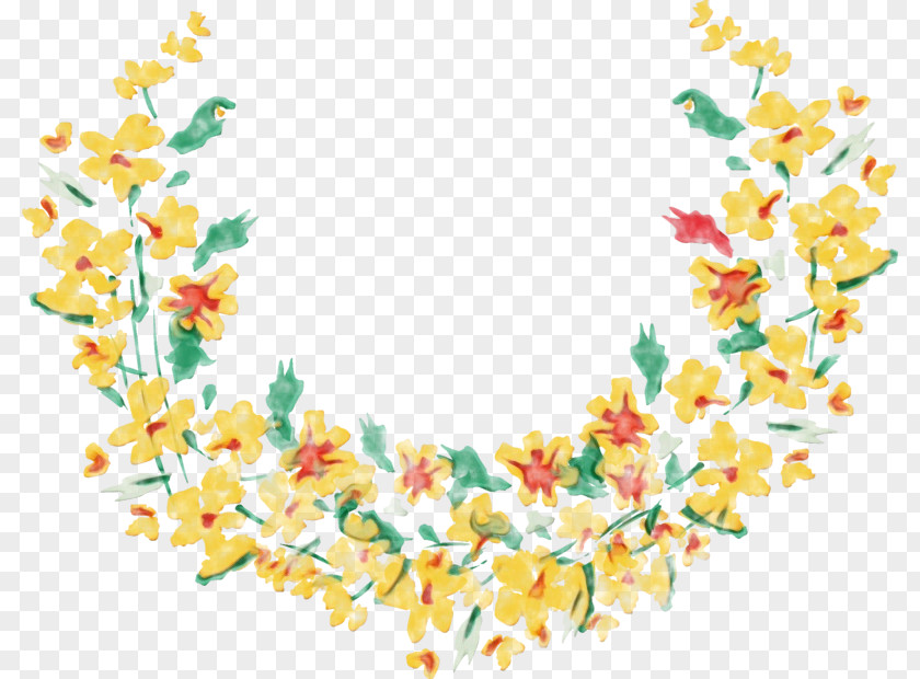 Fashion Accessory Lei Watercolor Floral Background PNG