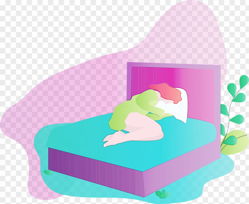 Green Pink Furniture Infant Bed PNG
