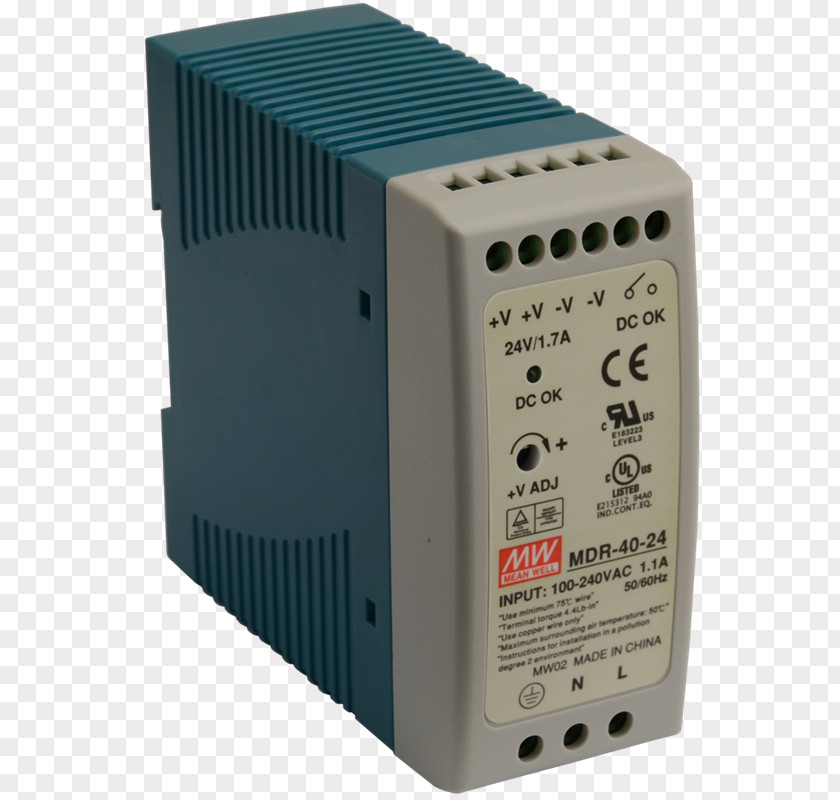 Mdr Power Converters DIN Rail Supply Unit MEAN WELL Enterprises Co., Ltd. Network Switch PNG