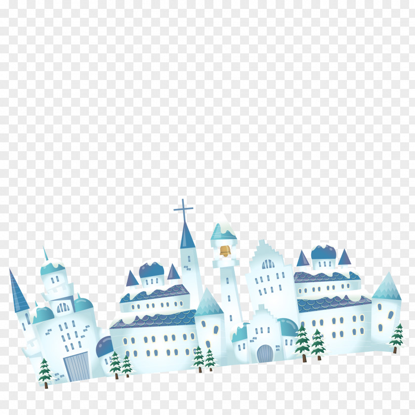 Winter Cartoon Castle Chinese New Year Christmas Layue PNG