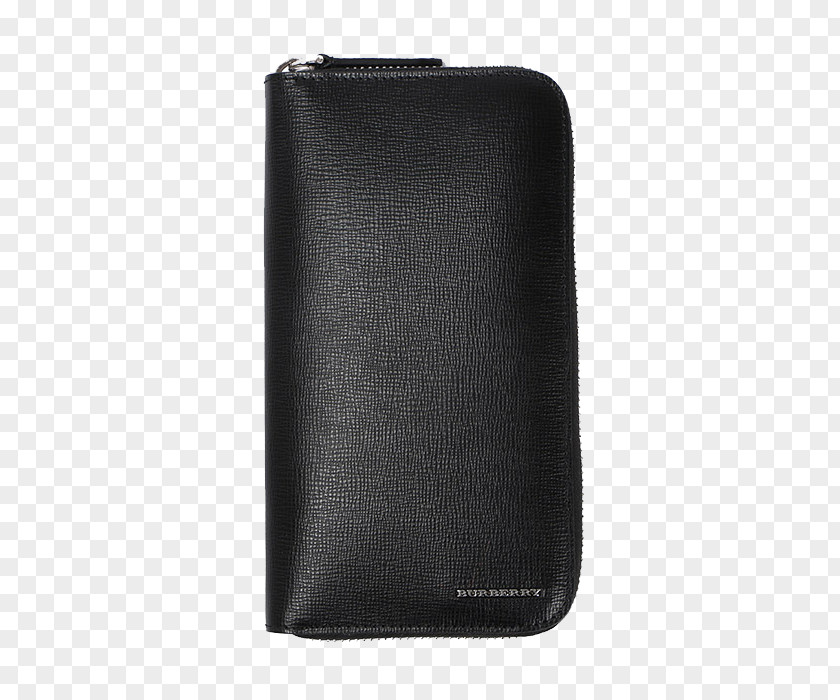 BURBERRY Burberry Black Leather Handbag Wallet Brand PNG