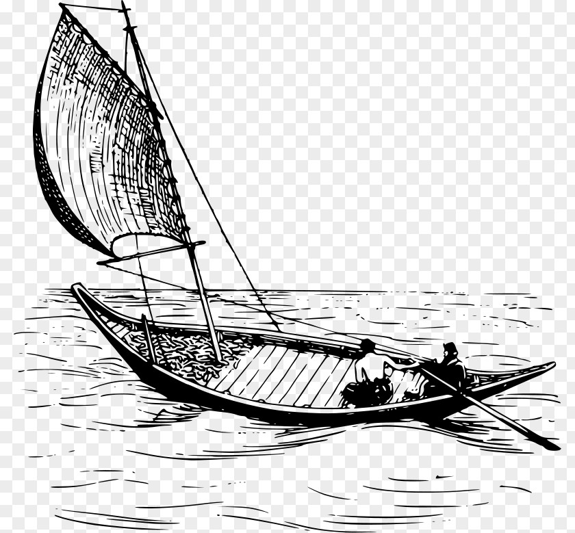 Fishing Boat Sailboat Drawing Clip Art PNG