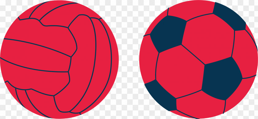 Football Vector Material Red PNG