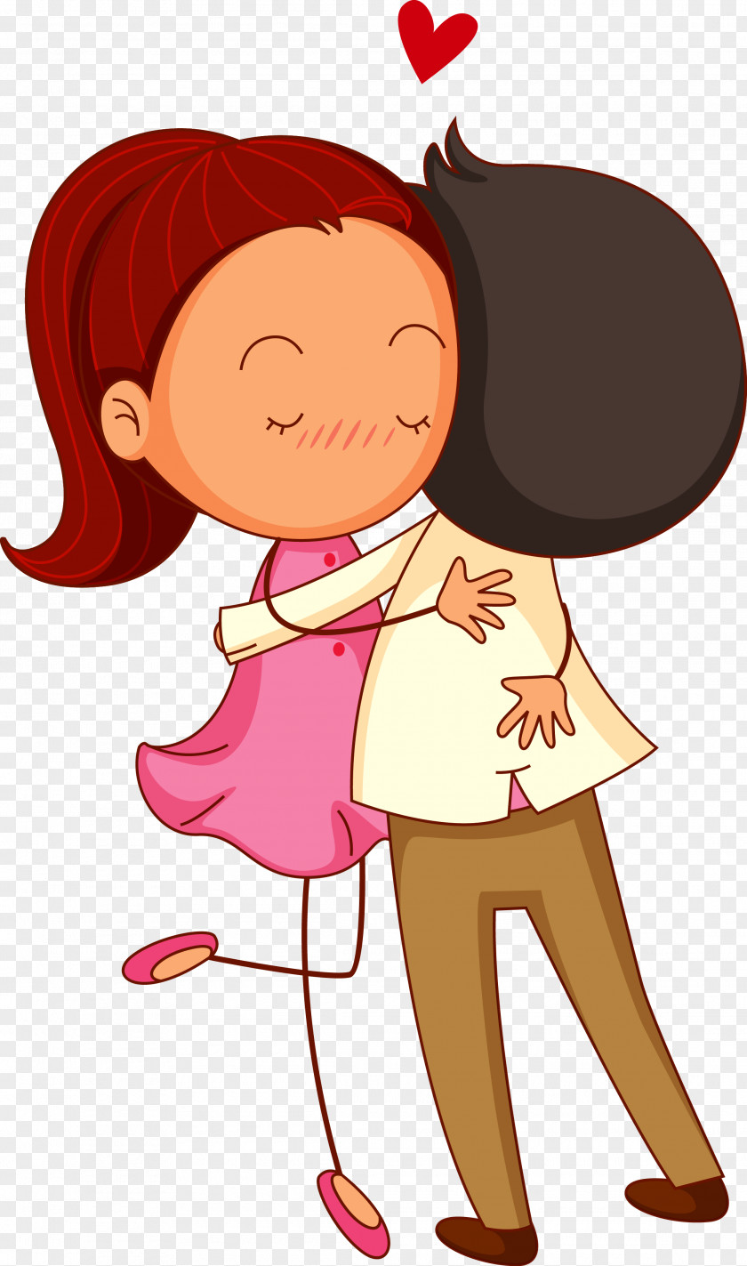 Couple Hugging Hug Cartoon Drawing Illustration PNG