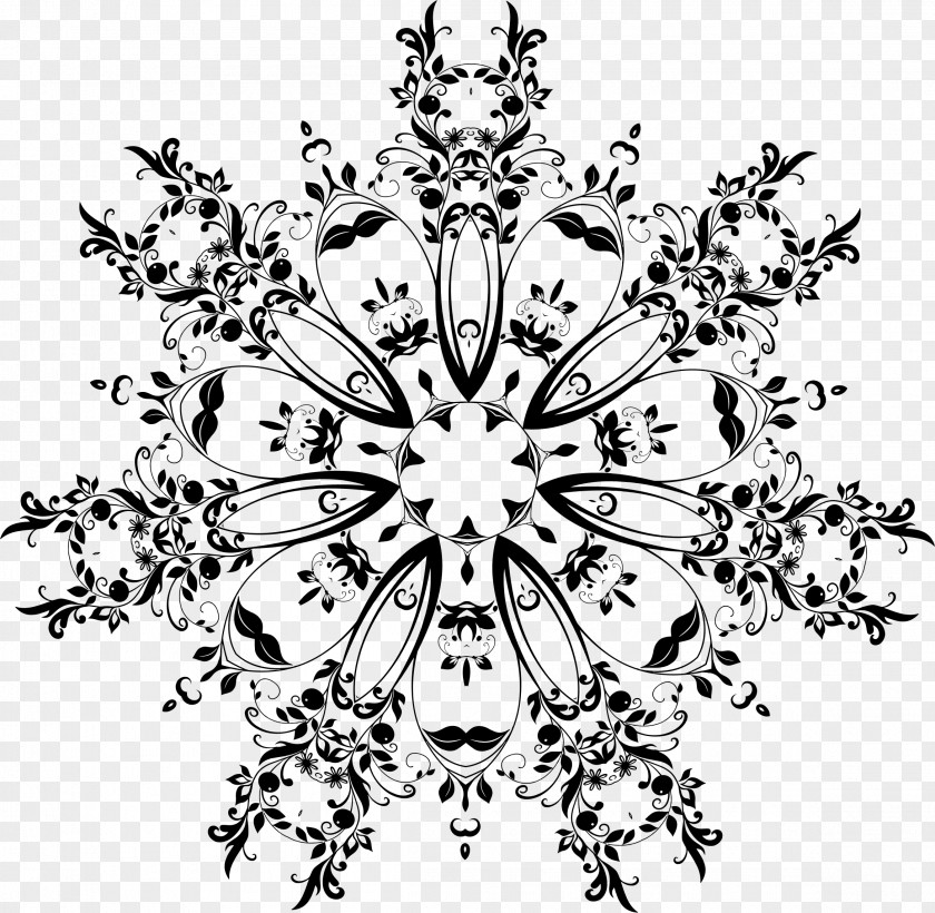 Snowflake Flower Floral Design PNG