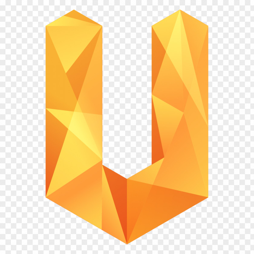 Creative Yellow Diamond Origami Geometric Stitching Letter V PNG