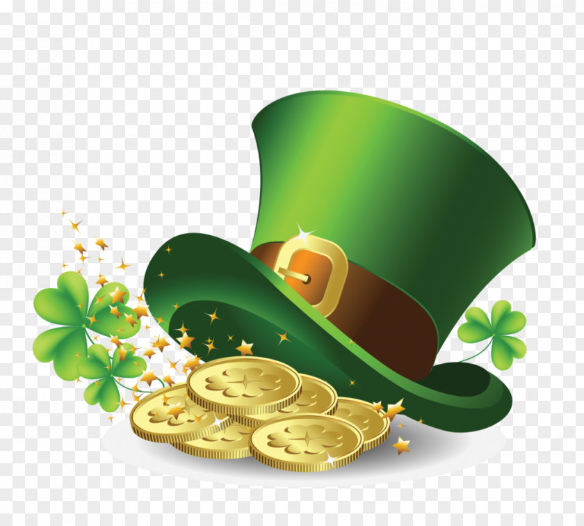 Saint Patrick's Day Hat Gold Clip Art PNG