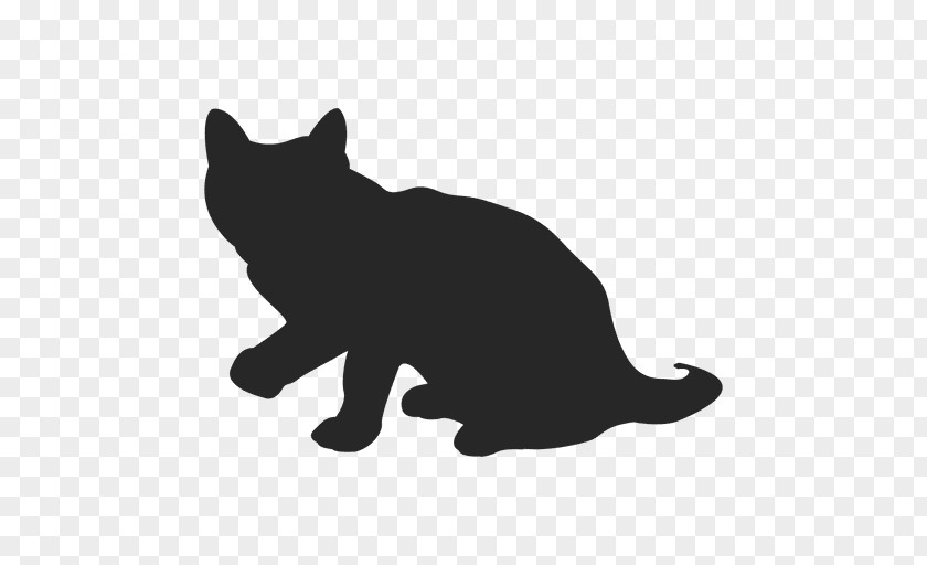 The Cat Sitting On Chair Black Silhouette Whiskers Clip Art PNG